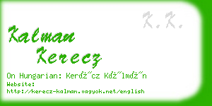 kalman kerecz business card